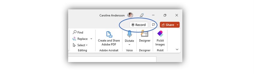 Record i Powerpoint