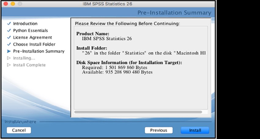 SPSS Mac picture11 click install