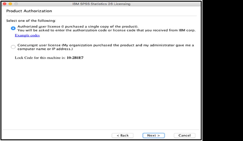 SPSS Mac picture14 authorized user license click next