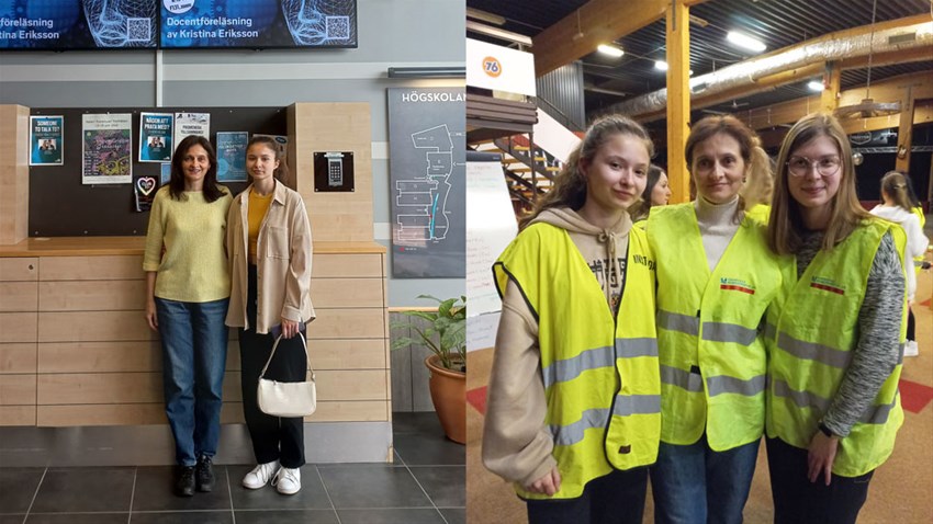 Two pictures beside each other on Olena Yehorova and her daughter Mariia.