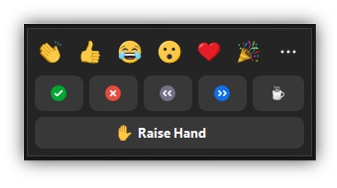 Reaktioner som kan användas i Zoom