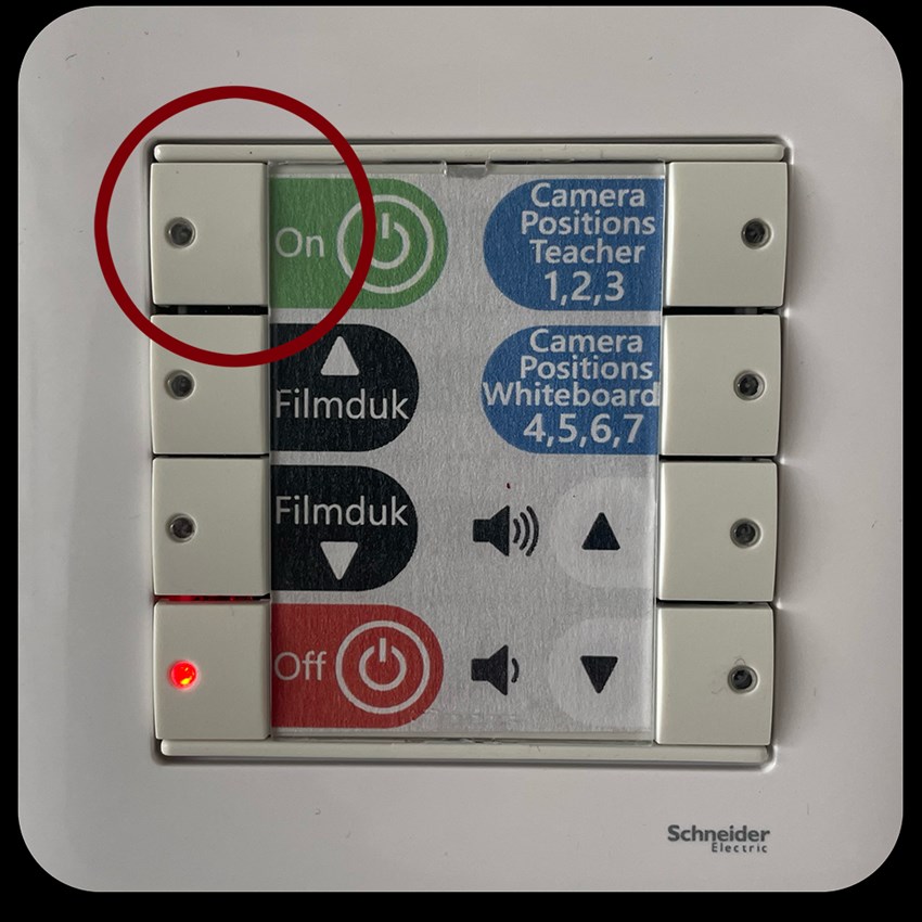 Panel för att starta projektor i ALC