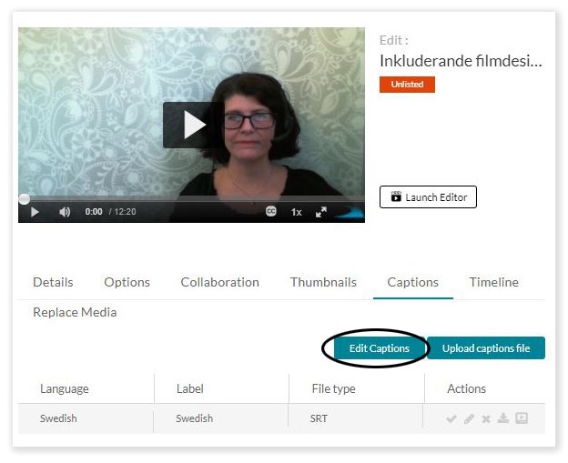 Edit captions in HV Play