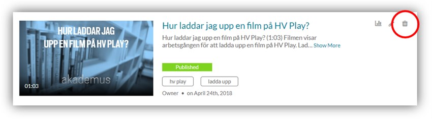 Radera med Papperskorgen