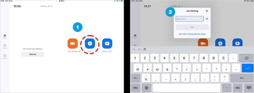 Inloggning i Zoom i en hybridsal