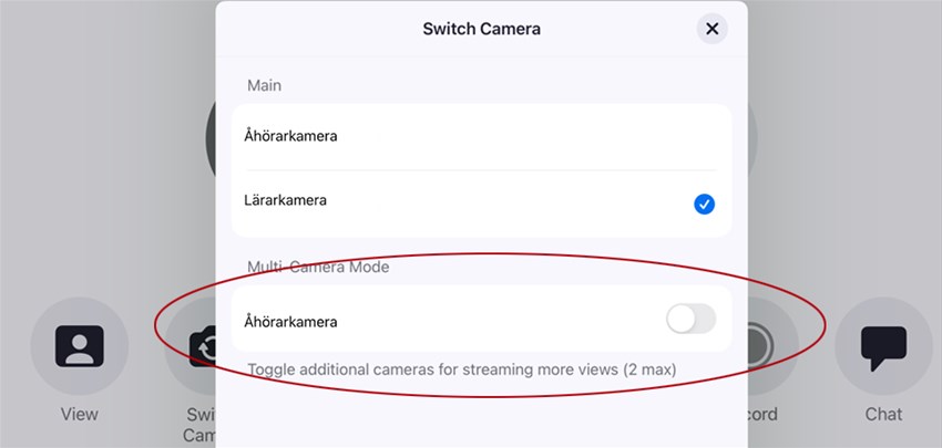 Aktivera åhörarkamera