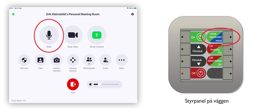 Styrpanel på väggen