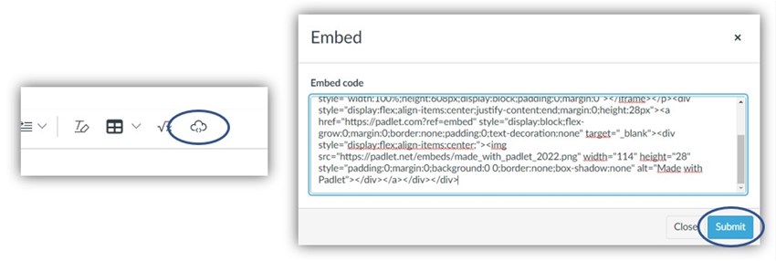 Cloud to embed and paste embed code