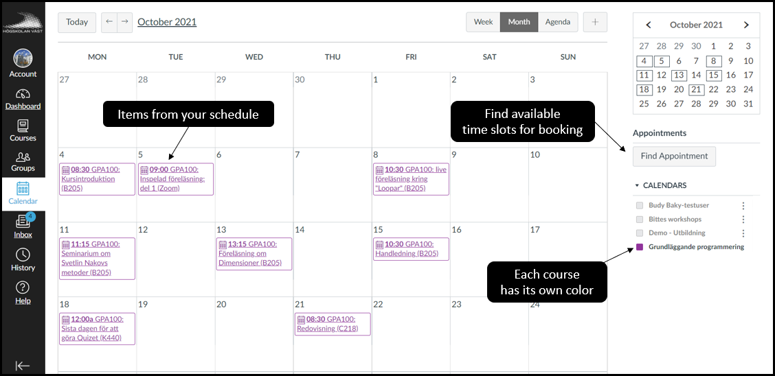 Canvas Calender