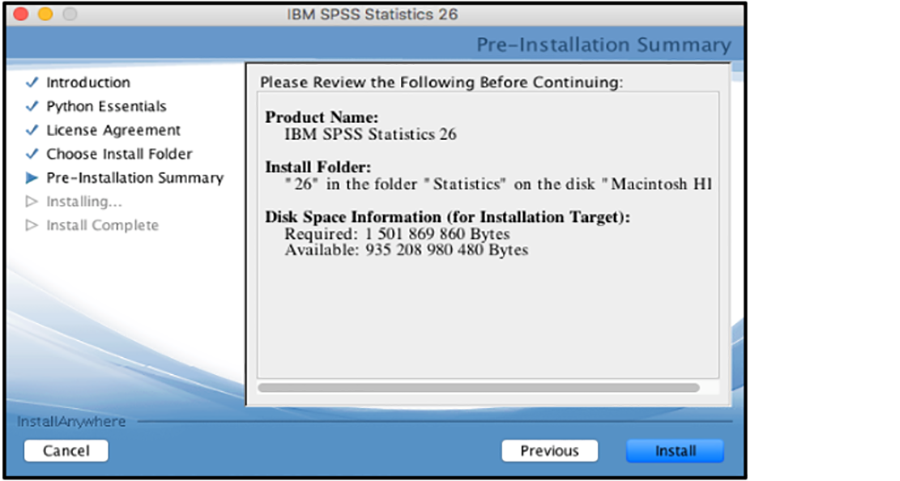 SPSS Mac picture11 click install
