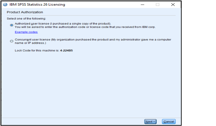 SPSS PC picture11 click authorized user license next