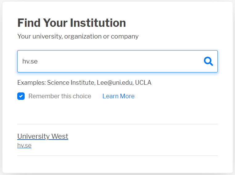 Find your institution