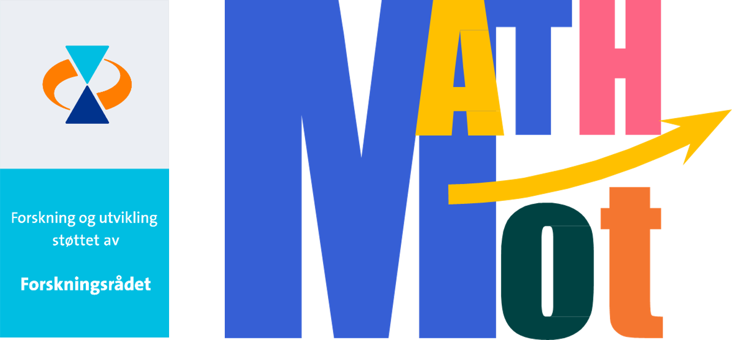 Logotyper för projekt MathMot och Forskningsrådet