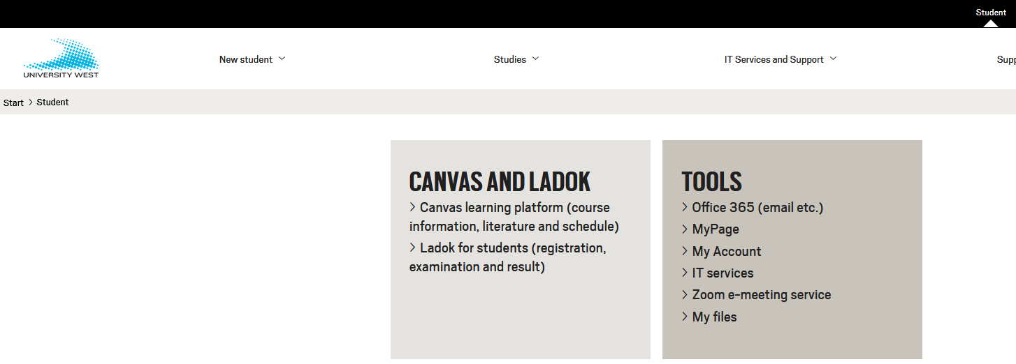 Student choose Ladok for students