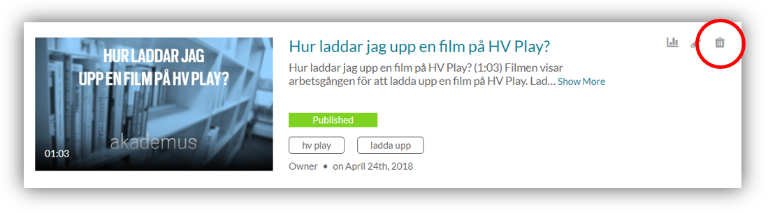 Radera med Papperskorgen