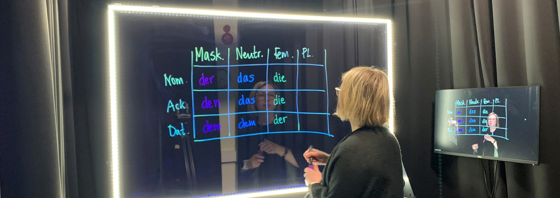 Lärare i lightboardstudion