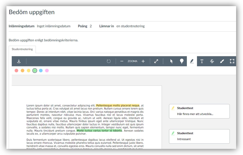 Studentvy Studentnotering